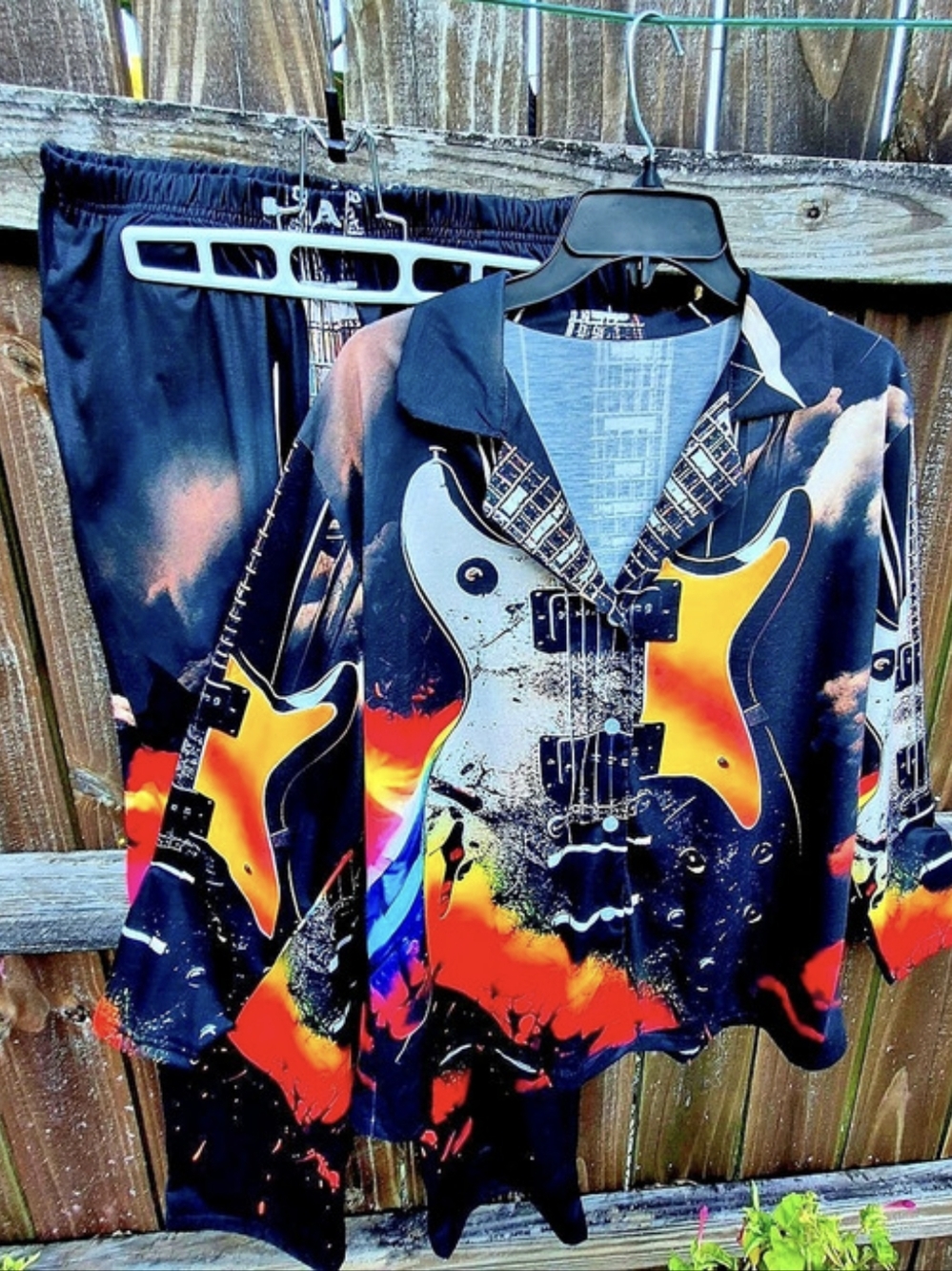Guitar Pants Suit Halloween Costume Polyester XLarge Musician Rock Star
